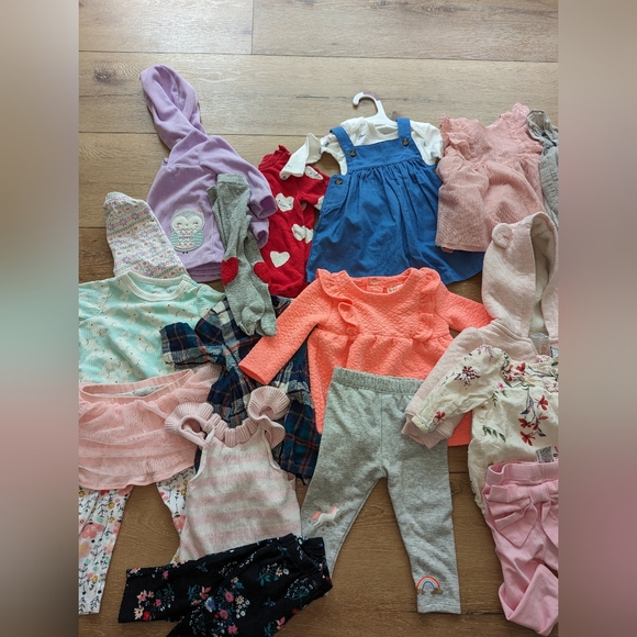 Baby Girl Clothing Bundle 3-6M Fall Winter Outfits Dresses Ruffle Floral Pink - Picture 2 of 3